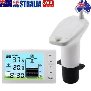 Ultrasonic Water Tank Liquid Depth Level Meter W/ Alarm Temperature Clock Gauge - Picture 1 of 12