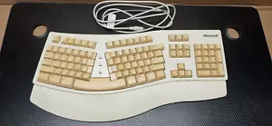 Vintage Microsoft 58221 Ergonomic PS/2 First Generation Natural Keyboard - Picture 1 of 7