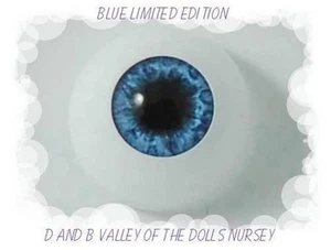 Blue 26 mm Half Rounds Real Eyes ~ REBORN DOLL SUPPLIES - Picture 1 of 2