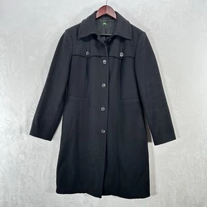 United Colors Benetton Coat Womens 46 Wool Long Black Old Money Dark Academia - Picture 1 of 15