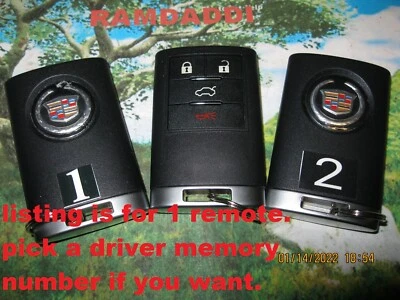 1x OEM GM Board 08/13 CADILLAC CTS DTS Fob REMOTE Transmitter 22889450 22889449 - Image 1 of 4