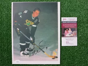 FOTO DE LIENZO DE DALLAS STARS FIRMADA POR MIKE MODANO 8,5 x 11 DALLAS STARS JSA - Imagen 1 de 4
