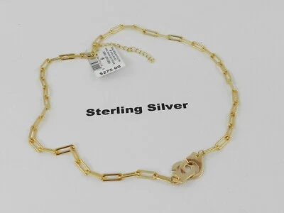 GIANI BERNINI 手铐回形针链接吊坠项链 18k 金色银色 — 第 1/3 张图片