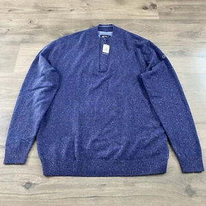 Johnnie O Essex Tweed Cashmere MEN'S XL Quarter- Zip Pullover Sweater NWT $298 - Picture 1 of 21