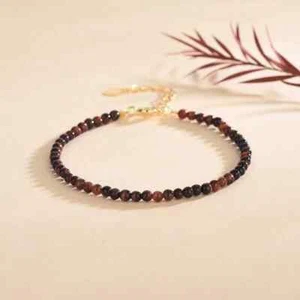 2025NEW Minimalist 3mmRed Tiger Eye Bracelet Women Birthday or Mother's Day Gift - Picture 1 of 10