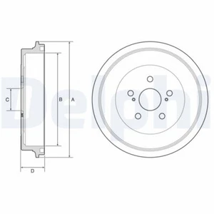 DELPHI BF610 Brake Drum for SUBARU,TOYOTA - Bild 1 von 3