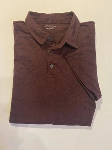 Structure Polo Shirt Mens XL Maroon Short Sleeve Cotton 3 Button - Picture 1 of 11