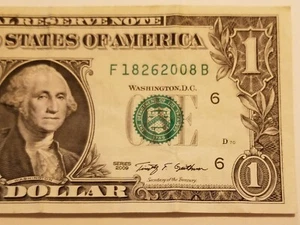 Dual Date 2008 $1 Dollar Bill Collectible Fancy Serial Number Series 2021 D Note - Picture 1 of 4