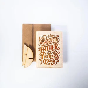 Wood Greeting Card - Wonderful Father - Picture 1 of 5
