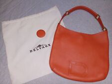 DELVAUX Women's Handbag Tote bag Shoulder bag Orange Leather w/ storage bag