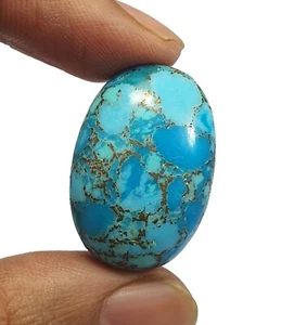 48.50 Ct Blue Copper Turquoise Oval Cabochon AAA Quality Loose Gems For Pendant - Picture 1 of 5