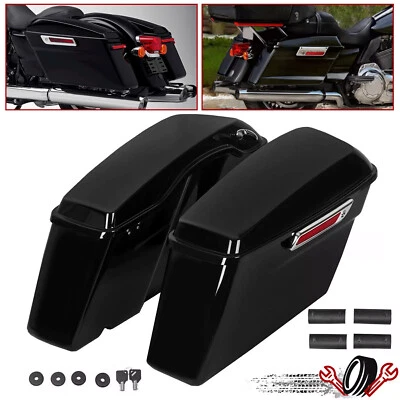 Hard Saddlebag Saddle Bags Fit For Harley Touring Electra Street Glide 1994-2013 - Image 1 of 4