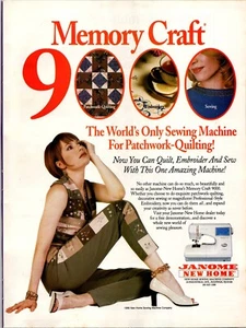 Janome New Home Sewing Machine Memory Craft 9000 Original Vintage Print Ad - Picture 1 of 1
