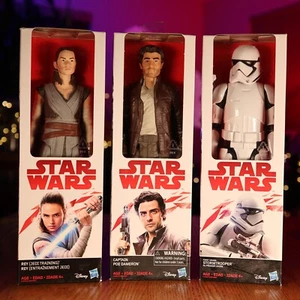 ⭐ Star Wars 12-Inch Figure Set – Rey, Poe Dameon, First Order Storm Trooper - Picture 1 of 24
