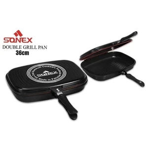 Sonex 36 cm Diecast Double Non Stick Ceramic Marble Coated Griddle Grill Pans - Picture 1 of 4