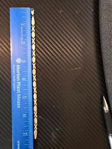 Sweet & Stylish: 14K Italy Solid Yellow Gold "XO" Hugs & Kisses Tennis Bracelet! - Picture 1 of 12