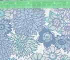 Chrysanthemums Blue Green Purple Floral Print Craft Quilt Fabric 1 yd F2500