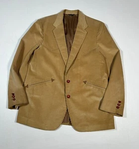Vtg Levi's For Men Corduroy Khaki Tan Notch Lapel Blazer 42 Chest - Picture 1 of 21