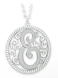 Special Order 14kt Gold Single Initial Monogram Laser Cut Necklace 15mm Diameter - Picture 1 of 1