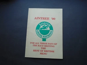 MENU CARD: SEAGRAM GRAND NATIONAL AINTRE 1990 - BEST OF BRITISH MENU - Picture 1 of 3
