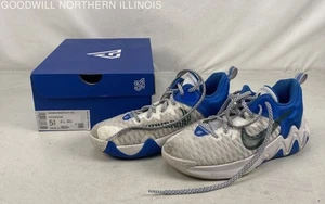 Children's Nike Giannis Immortality GS White Signal Blue Shoes, Size 5.5Y - Picture 1 of 7