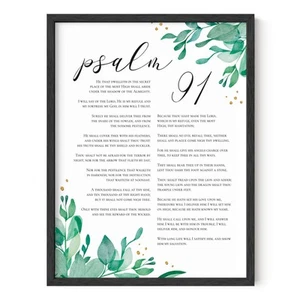 Psalm 91 Wall Art - Bible Verses Wall Art, Religious Wall Quotes Bible Verse,... - Picture 1 of 7