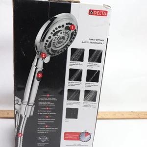 Delta 7-Spray Touch-Clean Hand Held Shower Head Chrome 75704 - Picture 1 of 4