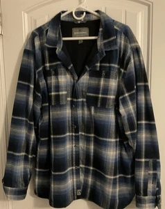 Rugged Elements Insulated Blue/Black/White Plaid Flannel Size XXL - Picture 1 of 7