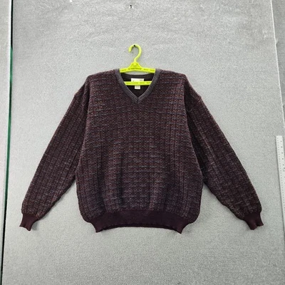 VINTAGE Tricots St Raphael Men Sweater XL Red Geometric Wool Long Sleeve - Image 1 of 4