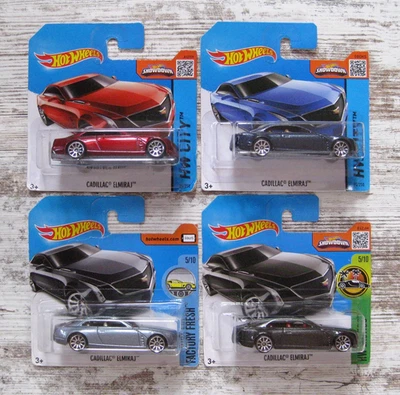 4 Hot Wheels Cadillac Elmiraj Factory Fresh 5/10 & HW Exotics 5/10 & HW City - Immagine 1 di 4