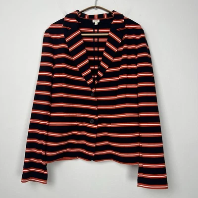 Blazer J Crew para mujer talla L a rayas marítimas ligero verano tejido suave $129 Foto 1 de 4