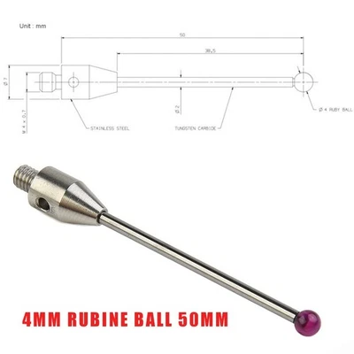 1pcs Touch Probe Styli Thread 4mm Rubine Ball CMM Stylus High quality - Image 1 of 4