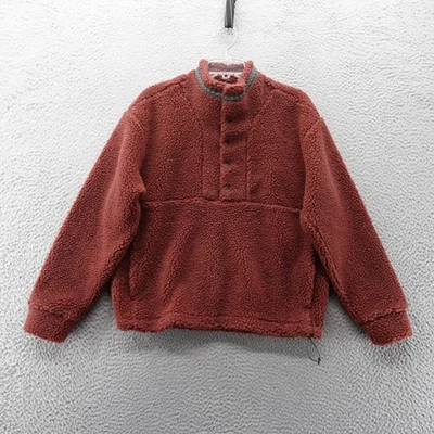 Alpine Design Sherpa Pullover Jacket Small Red Auburn Quarter Snap Front NWT - Image 1 of 4