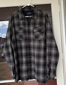 Pendleton THE ORIGINAL BOARD Shirt 100% Virgin Wool Brown Plaid Men’s Tall XL - Picture 1 of 10