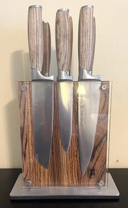 Schmidt Brothers Cutlery (6) Knife Set + Zebra Wood & Acrylic Block - Picture 1 of 18