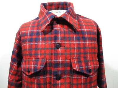 Vintage • Pendleton • Shirt Jacket Large Cruiser Virgin Wool Red Buffalo Plaid - Image 1 of 4