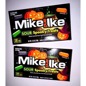 Mike and Ike SOUR Spooky Treats Chewy Assorted Fruit Flavored Candy Halloween 2 - Picture 1 of 3