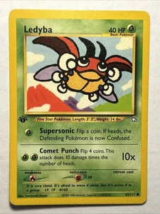 Ledyba 63/111 1st Edition 2000 Neo Genesis Vintage WOTC Karte LP - Bild 1 von 6