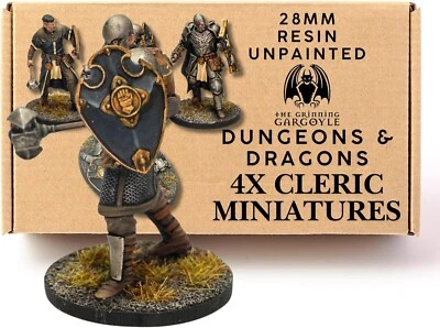 THE GRINNING GARGOYLE MONK PRIEST CLERIC Frostgrave DnD Tabletop Resin Miniature x4 28mm 32mm Figure