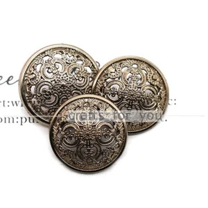 6PCS 15MM-28MM RETRO METAL SHANK BUTTONS ROUND SEWING CRAFTS FOR CLOTHING/ BAG - Picture 1 of 12