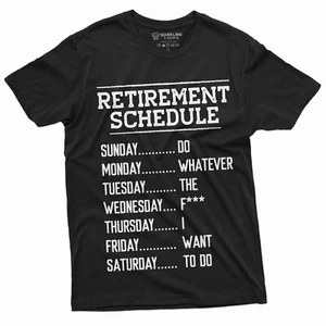 Funny Retirement Schedule T-shirt Retired Grandpa Dad Humor Gift Tee Shirt - Picture 1 of 9