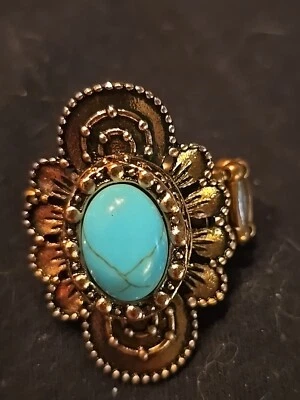 КРАСИВО! Основной элемент кольцо - меди бирюза новый! Ювелирные изделия аксессуары папарацци - Изображение 1 из 4