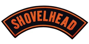 SHOVELHEAD MOTORCYCLE TOP ROCKER BIKER PATCH | Iron on Sew on 11.0 inch - Picture 1 of 1
