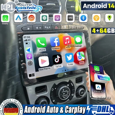 DAB+ 64G Android14 Autoradio GPS Navi WiFi SWC Für Peugeot 308 408 RCZ 2007-2015 - Bild 1 von 4