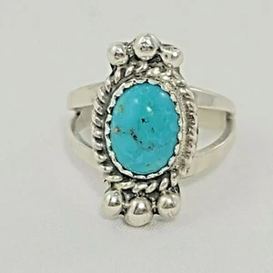 Sterlingsilber & Türkis Ring von Navajo Künstler Lenora Begay Damen Größe 4,5 - Bild 1 von 11