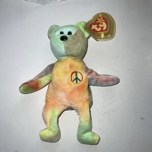 Ty Beanie Babies Peace Bear Mint Tie Dye Multi Colors 1996 - Picture 1 of 10