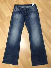 USED MEN ARMANI JEANS J056U ZATINY NON STRETCH DENIM BLUE BOOTCUT W33 L32 H9.5