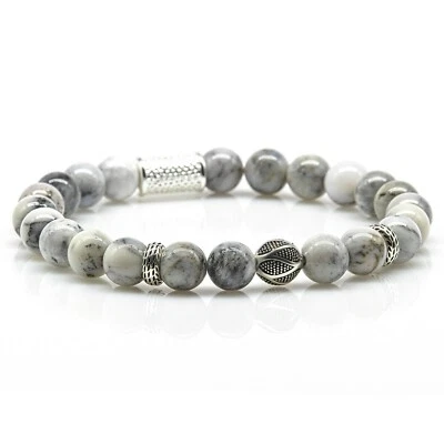 Achat 925 Sterling Silber Armband Bracelet Perlenarmband Beads Kugel 8mm Monaco - Bild 1 von 3