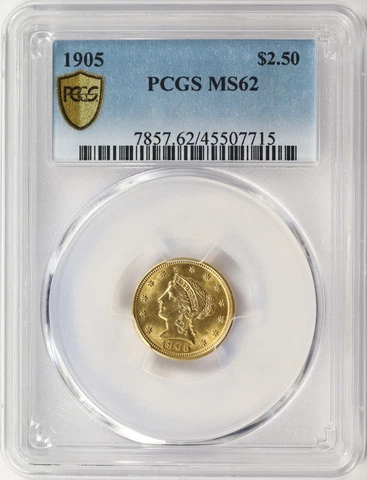1905 Gold $2.5 Liberty PCGS MS62 Cover