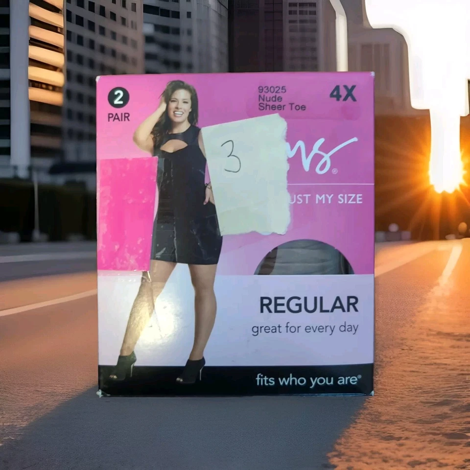 Pantimedias Open Box Just My Size JMS 93025 Nylon Desnudo Puntera Transparente 3 PARES Talla 4X  Foto 1 de 2